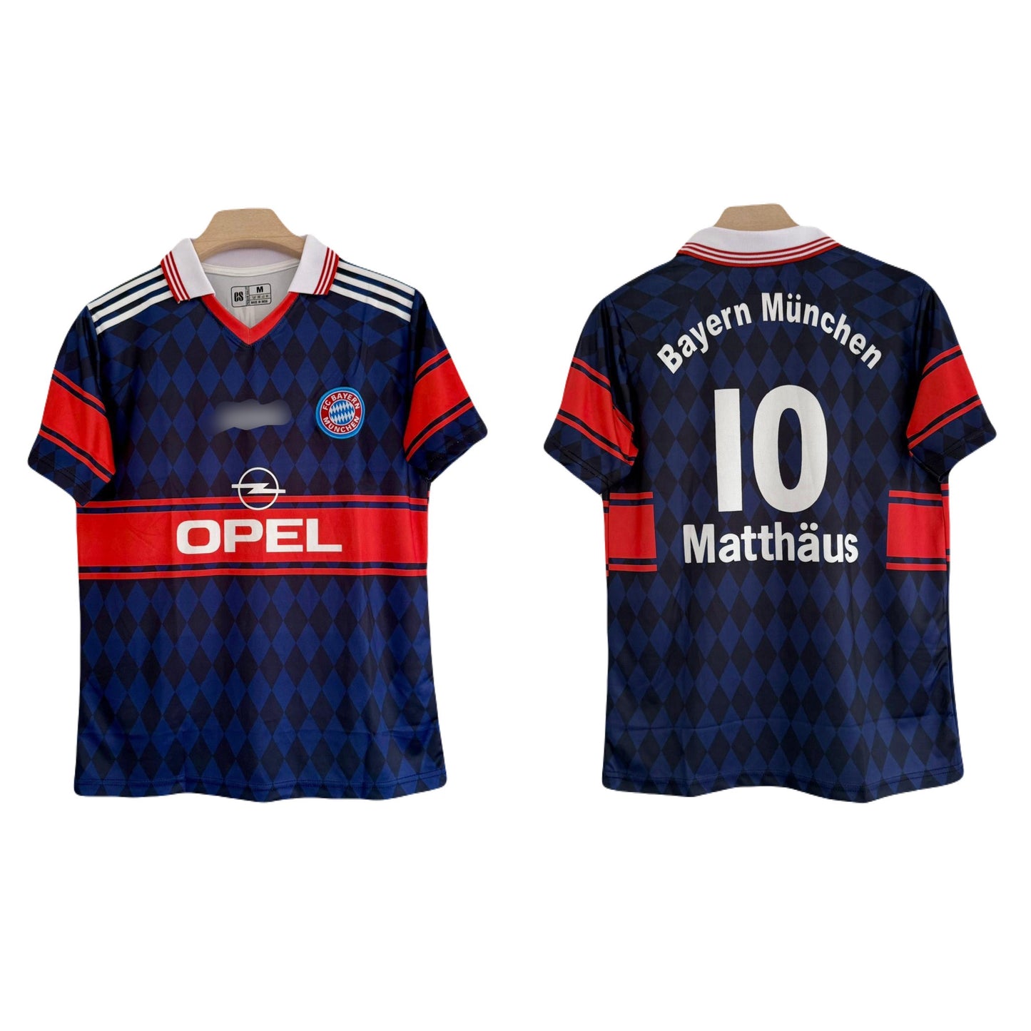Bayern munich 1998 Matthaus jersey Half sleeve collar Embroidery -P1664