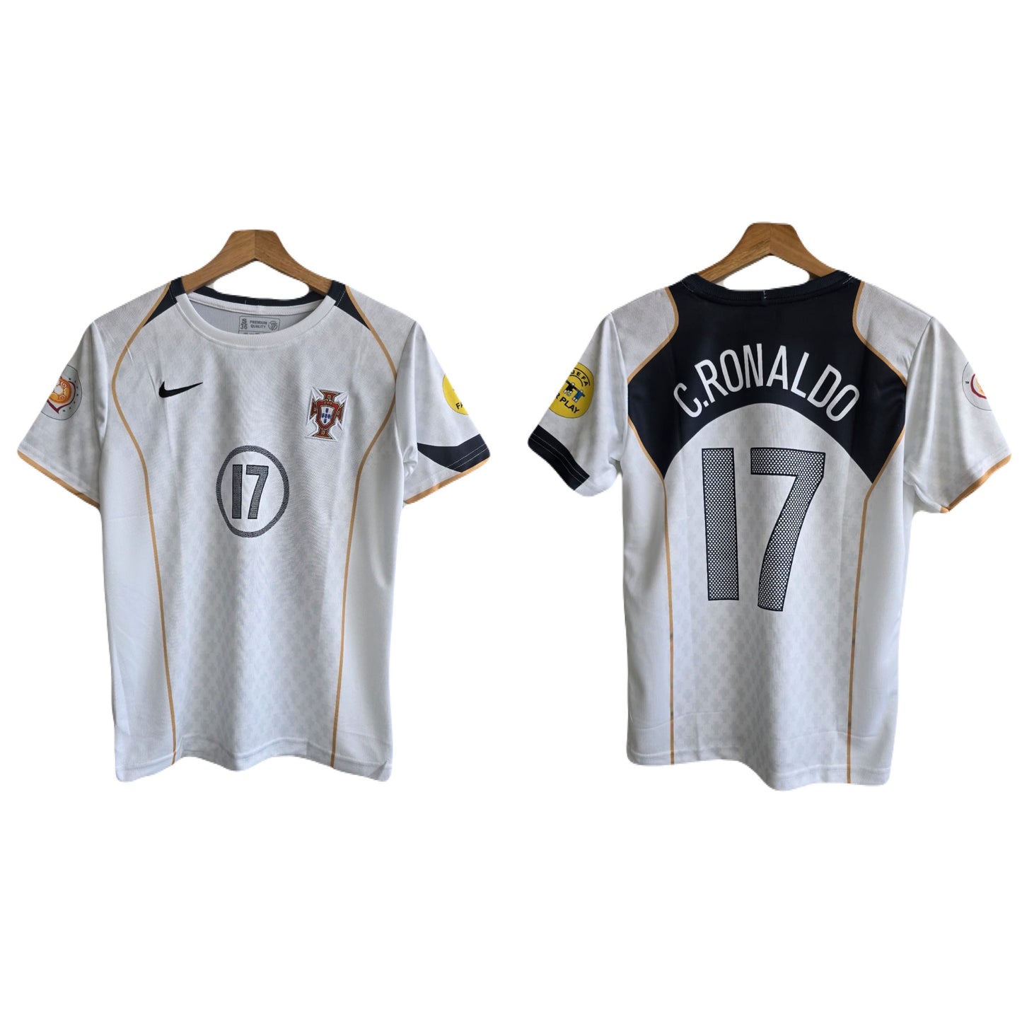 Portugal 2006 Away Ronaldo Half Sleeve Embroidery Jersey