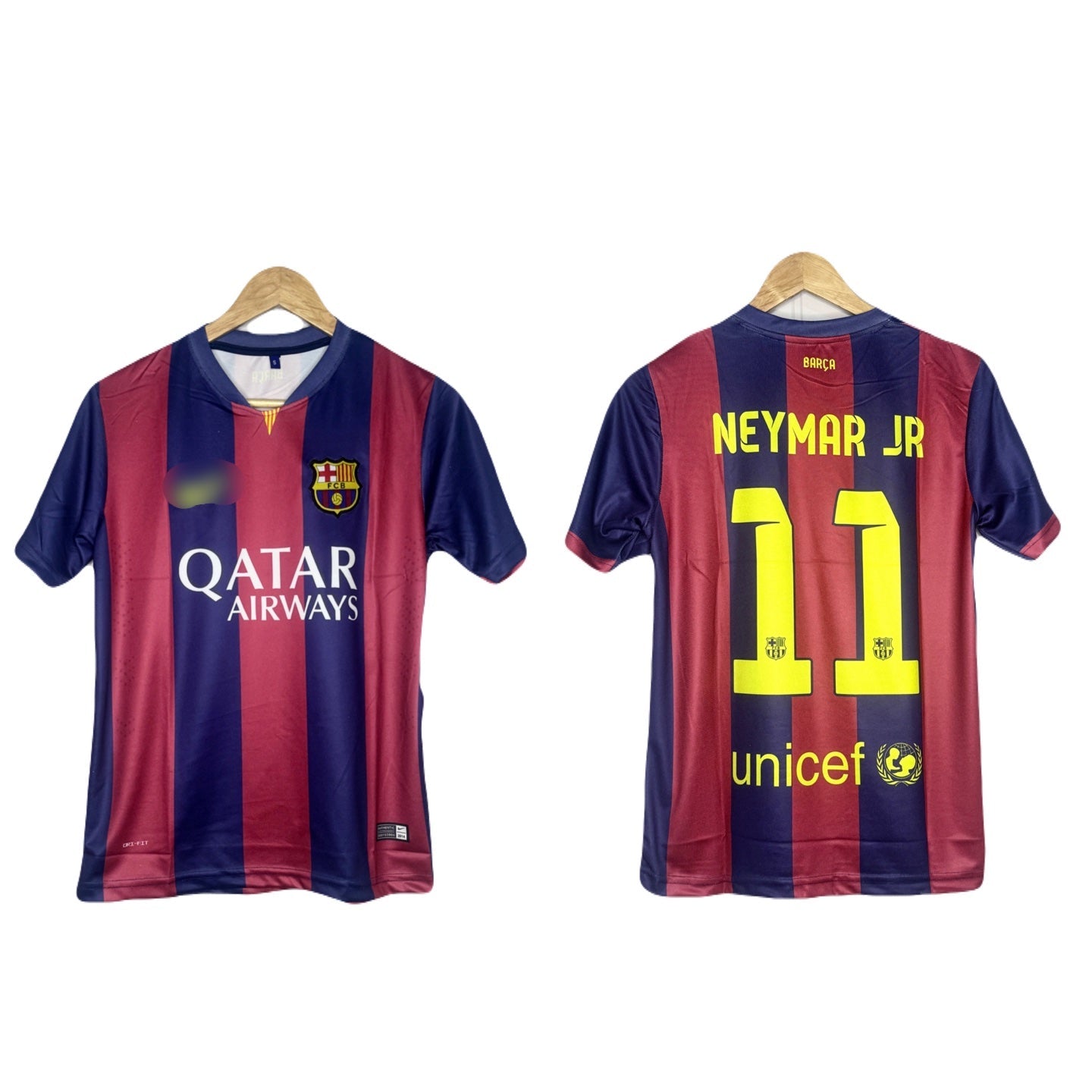 Fc Barcelona 2015 Neymar V Neck Embroidery Half Sleeve - bmg store