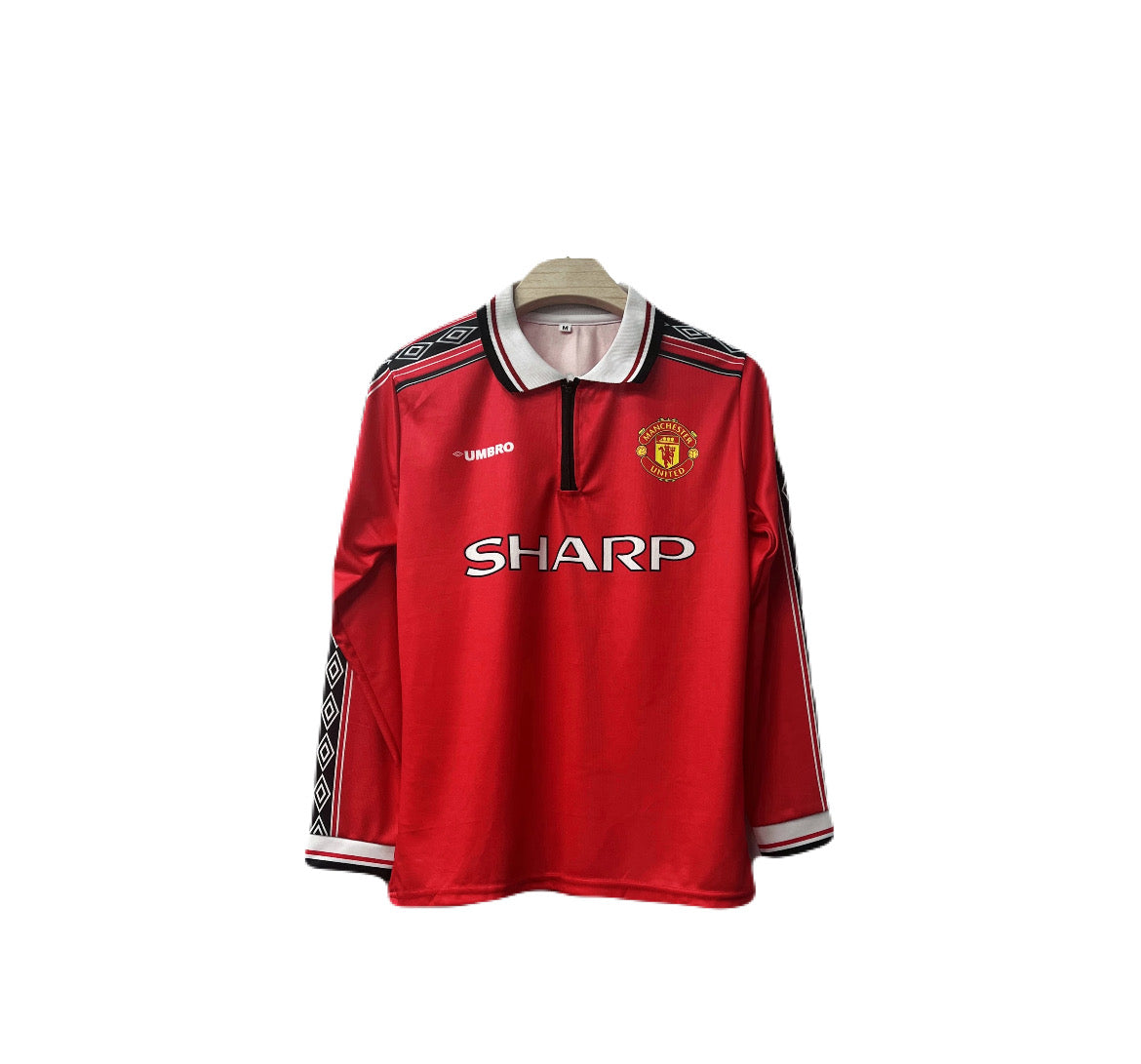 Manchester united 1998/99 Home jersey zip type full sleeve beckham p71 - bmg store