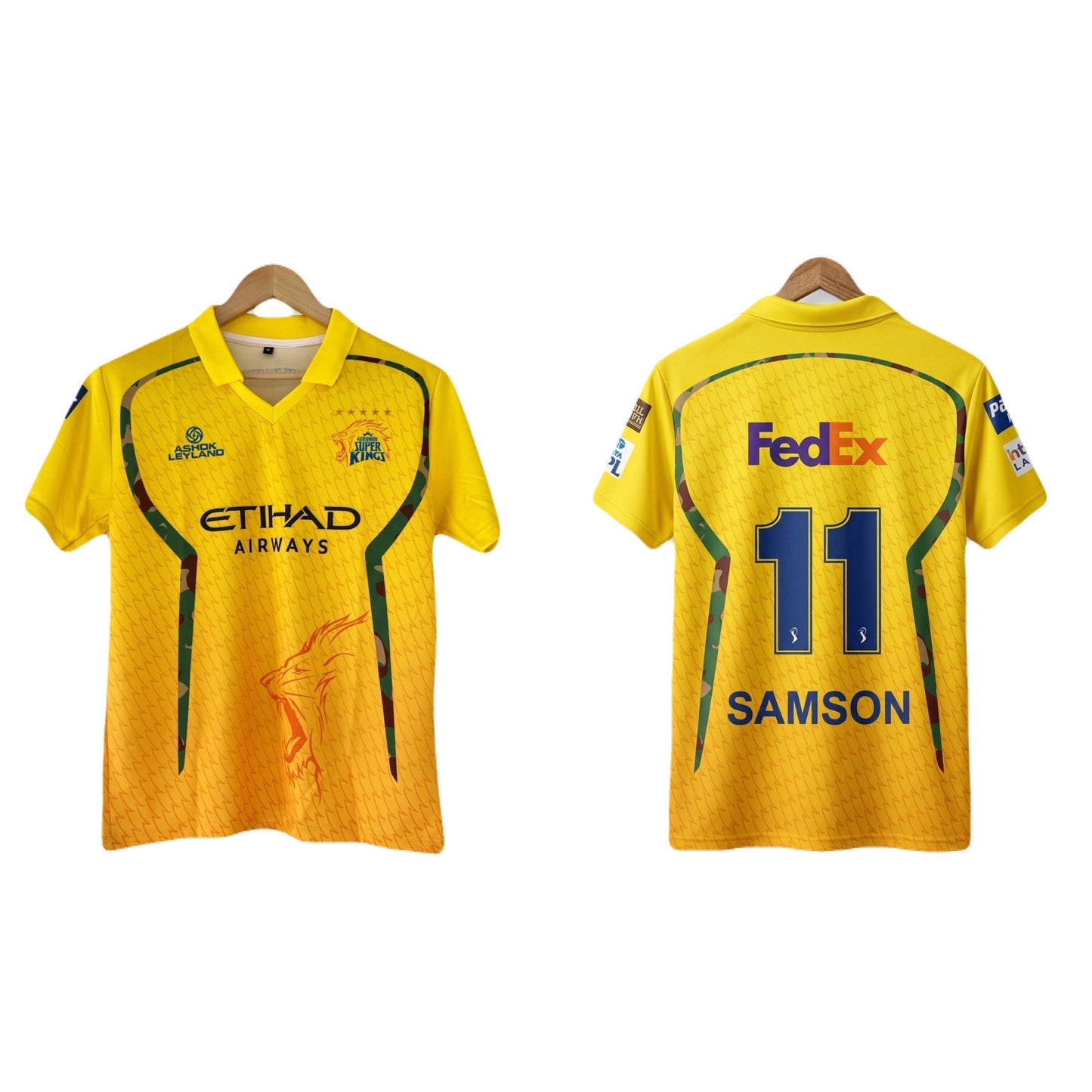 IPL Chennai super kings 2026 Sanju Samson Half sleeve collar sublimation CSK  - P1422