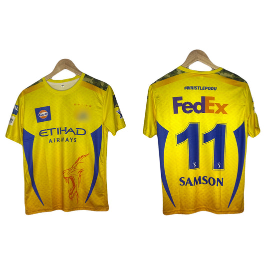Csk chennai supper kings IPL 2026 Sanju Samson Kit Half Sleeve - P1029