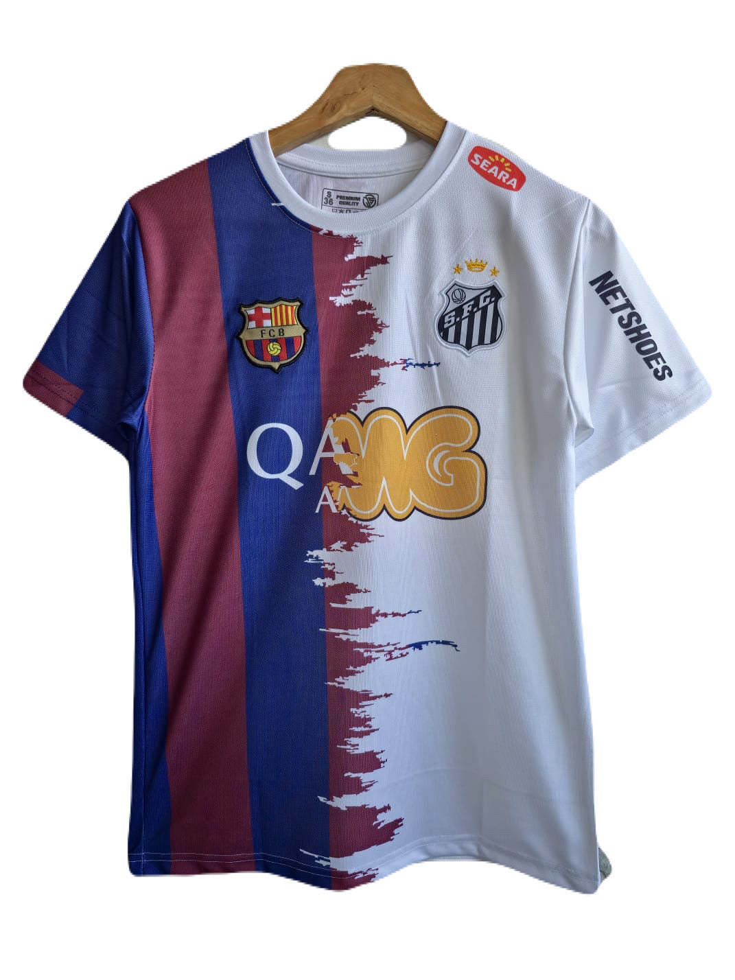 Barcelona X Santos Fc neymar special edition half sleeves kit
 -P1168