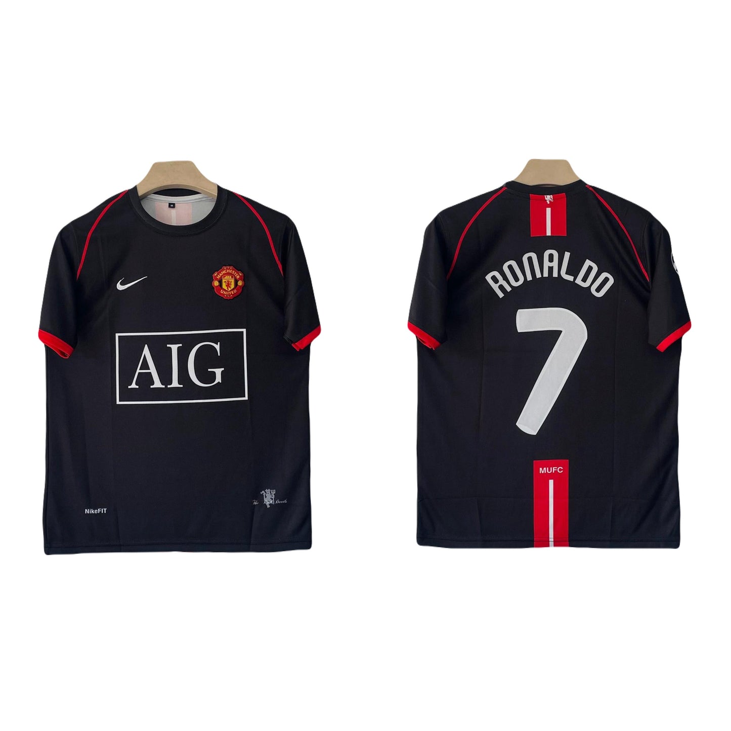 Manchester United 2008 away jersey half sleeve Ronaldo embroidery-P1674