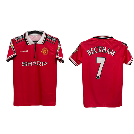 Manchester united 1998/99 Home jersey Beckham zip type - P90 -bmg store