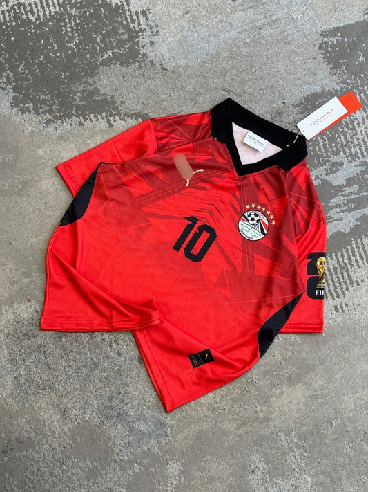 Salah Egypt 2026 Home World Cup  Premium Quality Collar Five Sleeve Sublimation  -