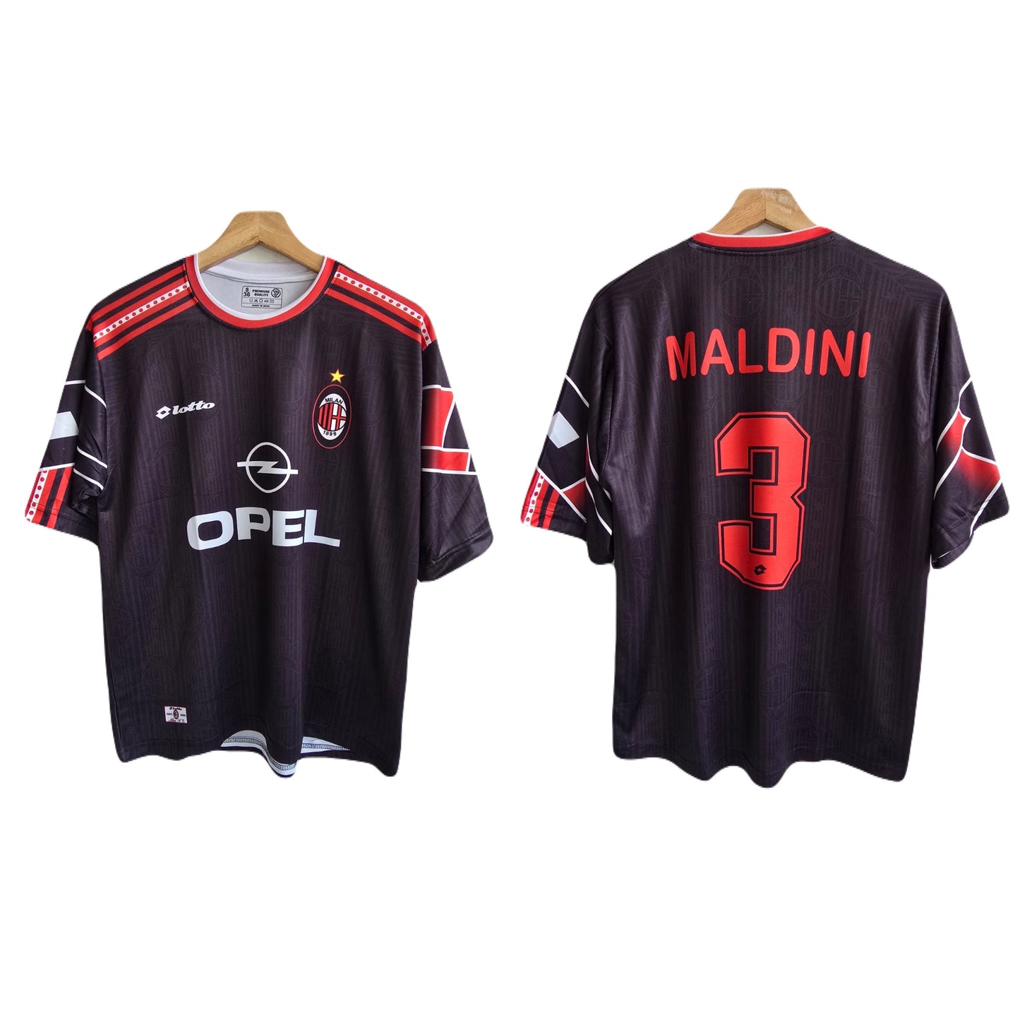 Ac milan vintage jersey  maldini fivesleeve sublimation P231
