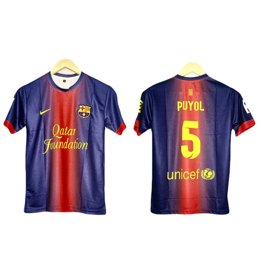 Fc Barcelona 2012-13 Home Kit Puyol Half Sleeve - P1302