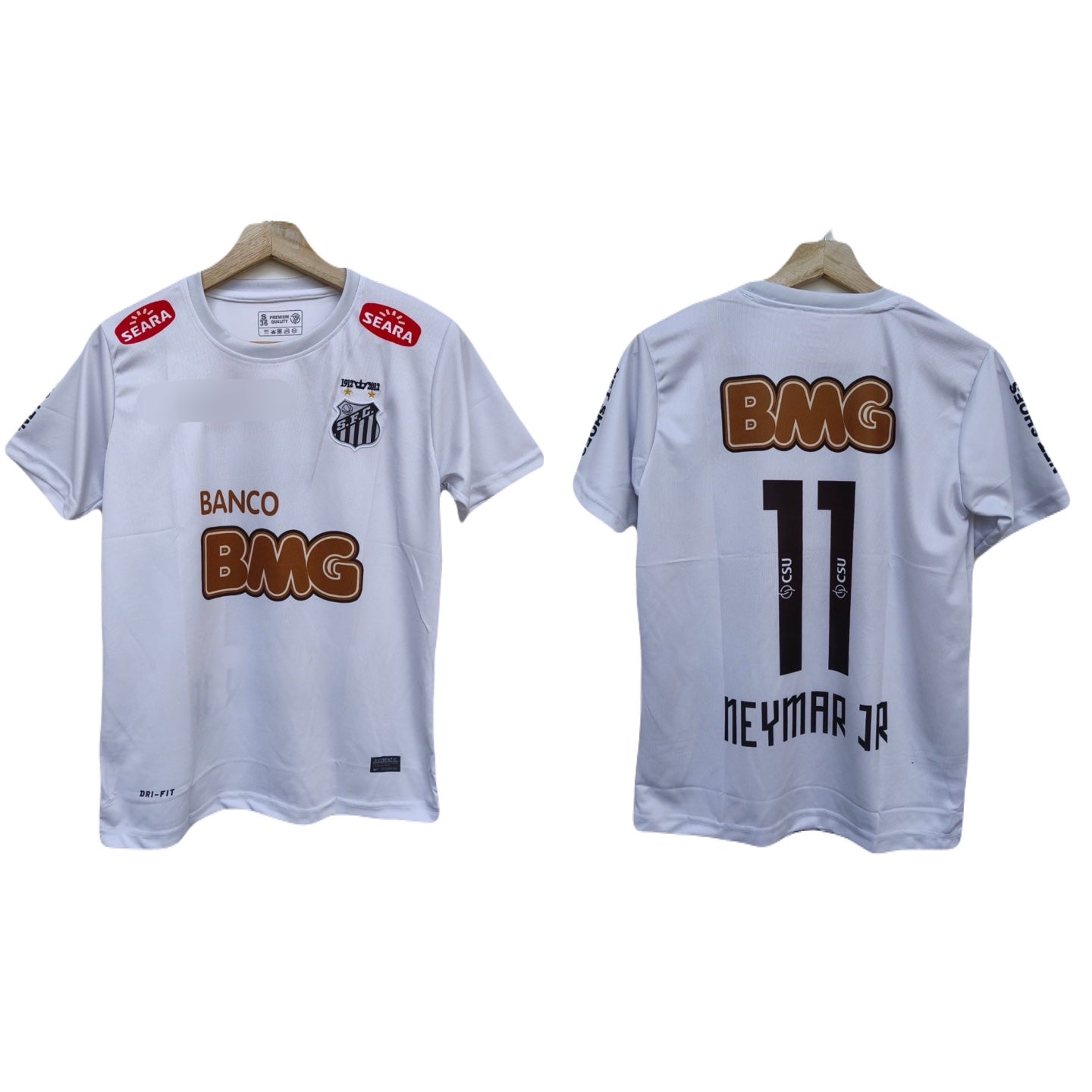 BEST RETRO JERSEY SANTOS NEYMAR WHITE HALF SLEEVE JERSEY P27 - ms retro stroe