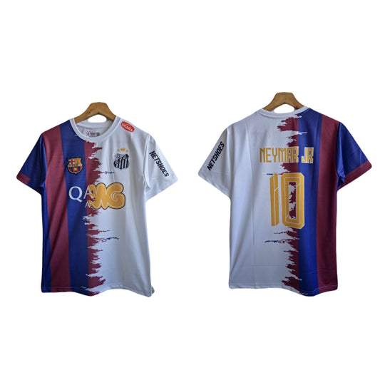 Barcelona X Santos Fc neymar special edition half sleeves kit
 -P1168