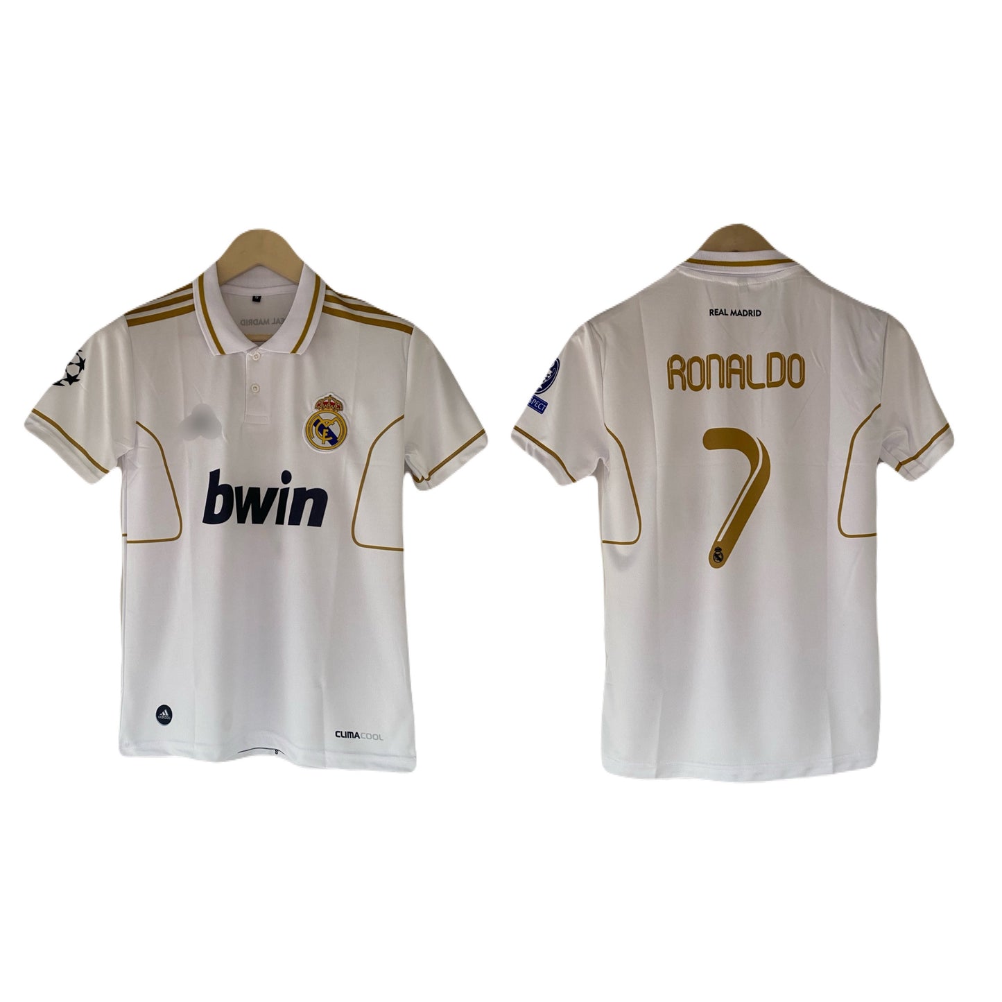 Ronaldo Real madrid half sleeve collar embroidery jersey -