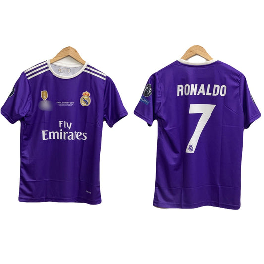Purple 2017 Real madrid jersey Ronaldo half sleeve embroidery  - P955 bmg store
