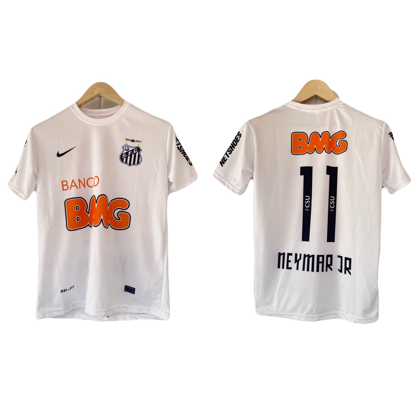 BEST RETRO JERSEY SANTOS NEYMAR WHITE HALF SLEEVE JERSEY P27