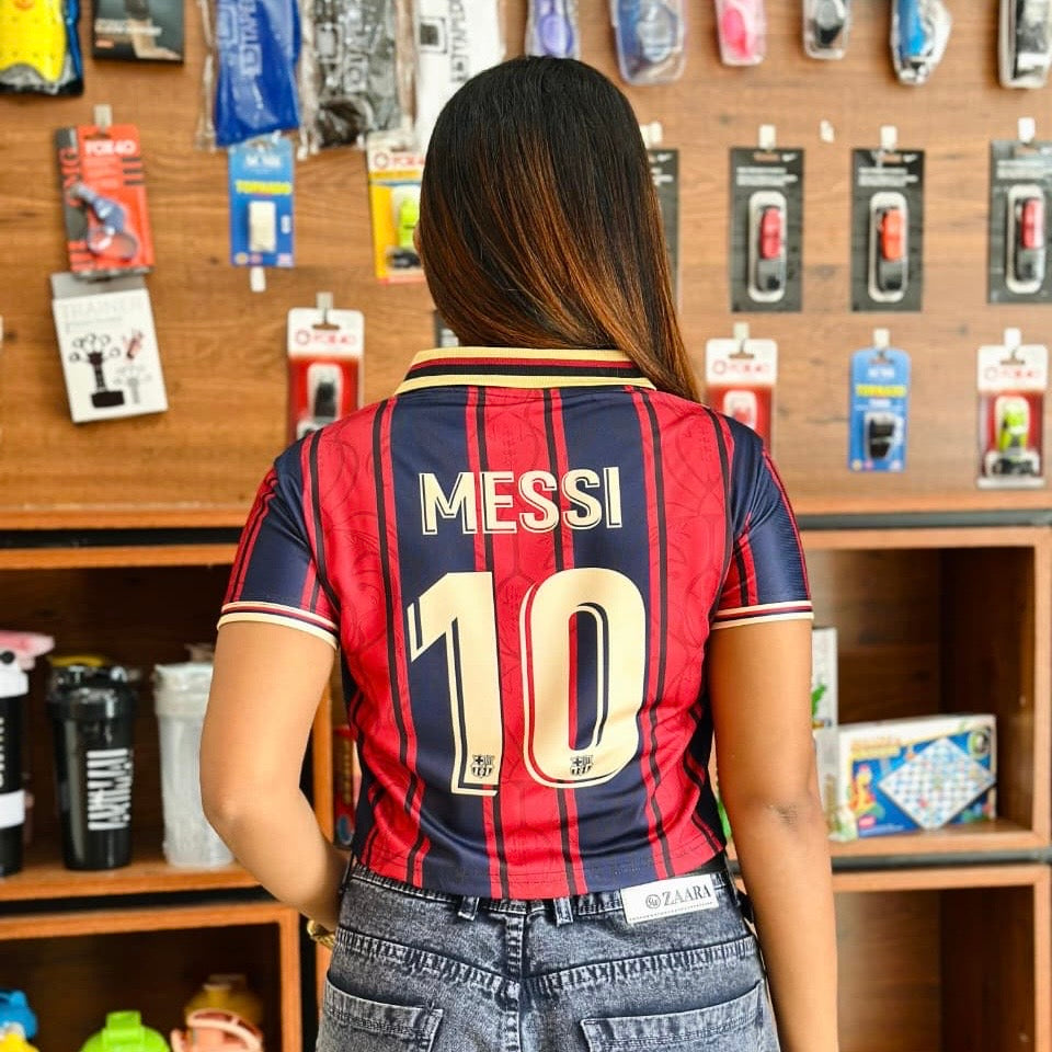Crop top Collar neck jersey Fc Barcelona Messi  - bmg store
