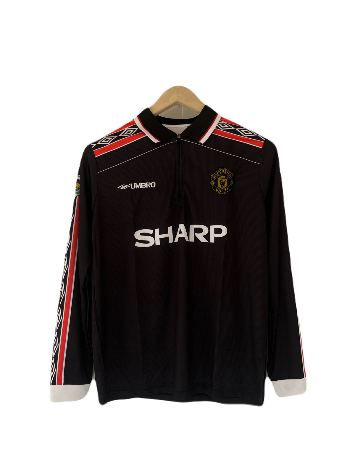 Manchester united 1998 Away Jersey zip type full sleeve embroidery beckham - P1473