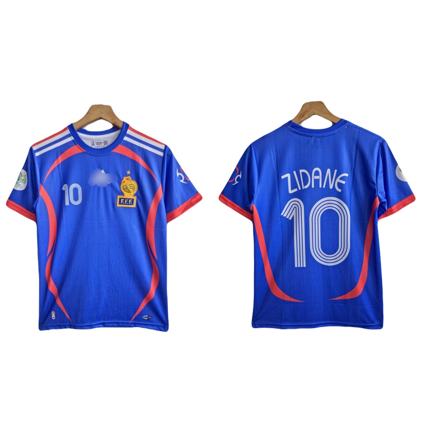 France 2006 World Cup Zidane half embroidery Home kit -P1138