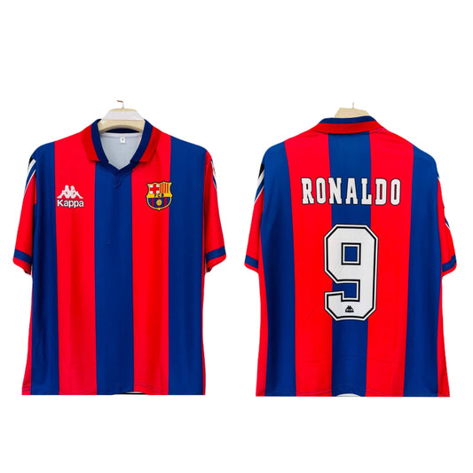 1996/97 home jersey barcelona five sleeve ronaldo - bmg store