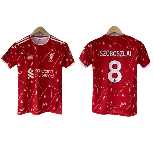 Szoboszlai Liverpool new season home kit Half sleeve embroidery jersey - P2198