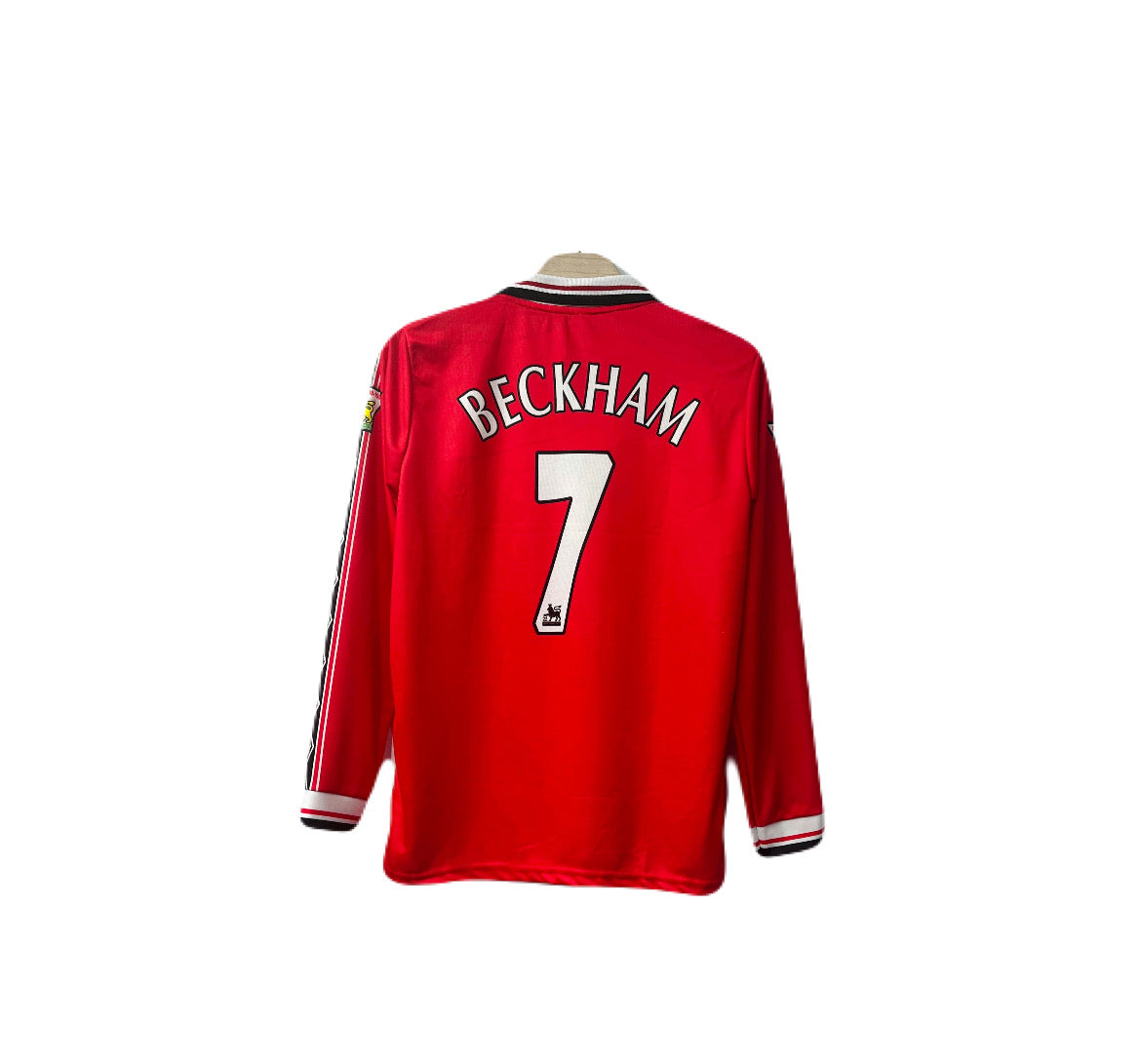 Manchester united 1998/99 Home jersey zip type full sleeve beckham p71 - bmg store