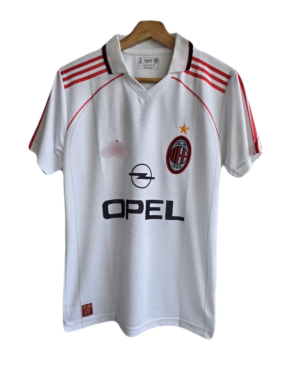 Ac milan Maldini White 2006-2007 home Retro kit Half Sleeve Embroidery - P1505