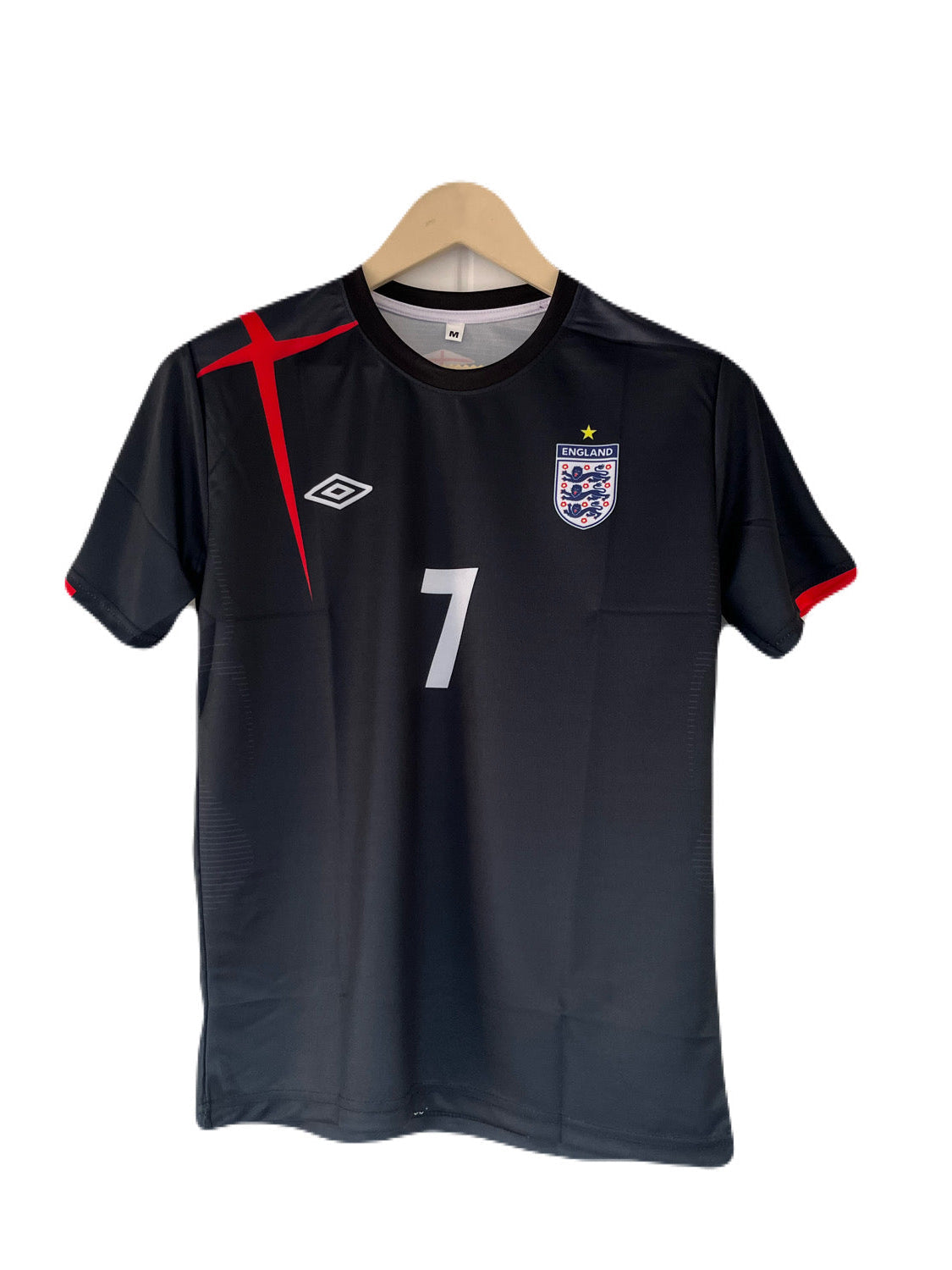 England 2004-05 Away kit Beckham Half sleeve sublimation - P1504