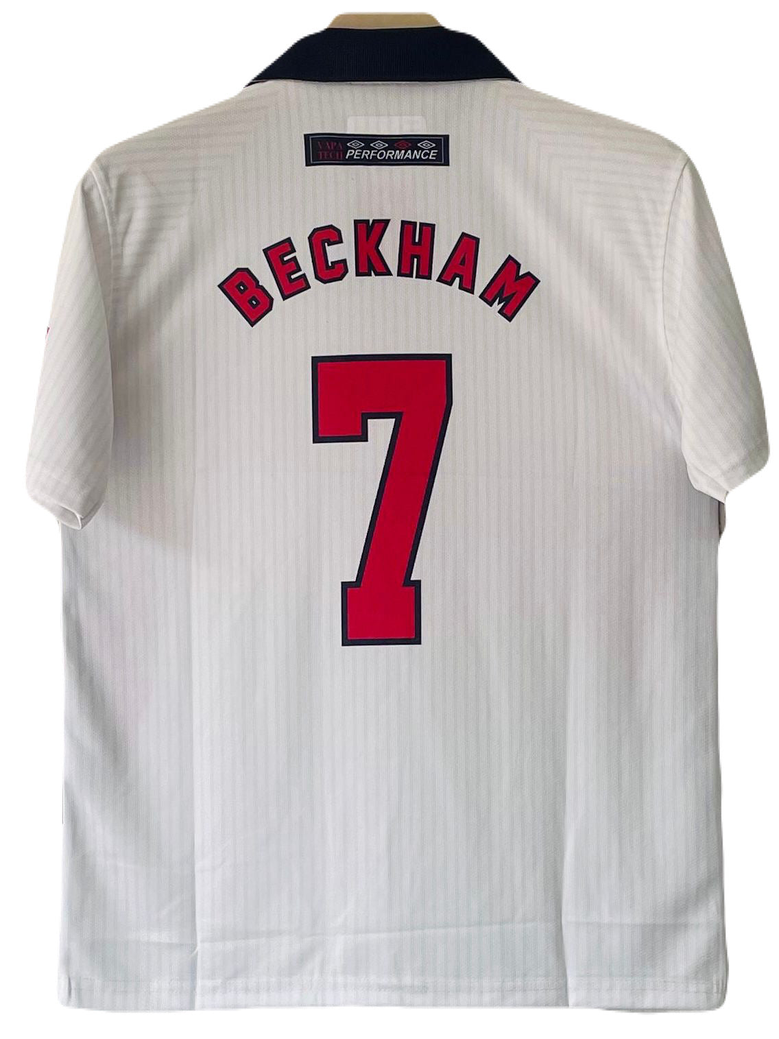 England 1988 World Cup Home Kit Polo Beckham Half sleeve -P1146 Ms Retro Store