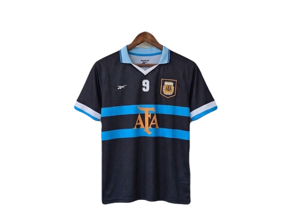 Argentina Away 2000-2001 batistuta  Retro kit Half Sleeve Collar Embroidery - P1513