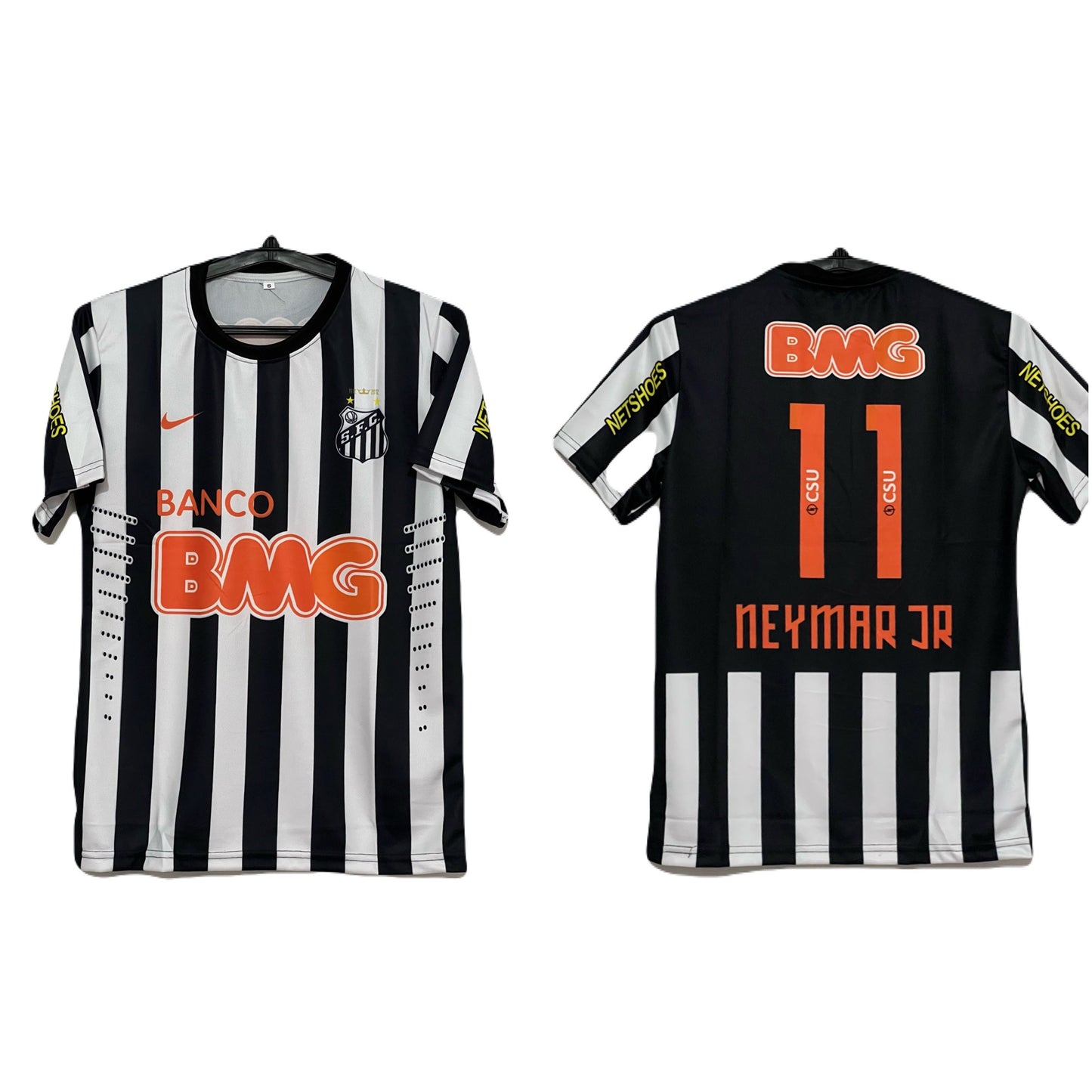 neymar Santos  black and white 2012 half sleeeve -