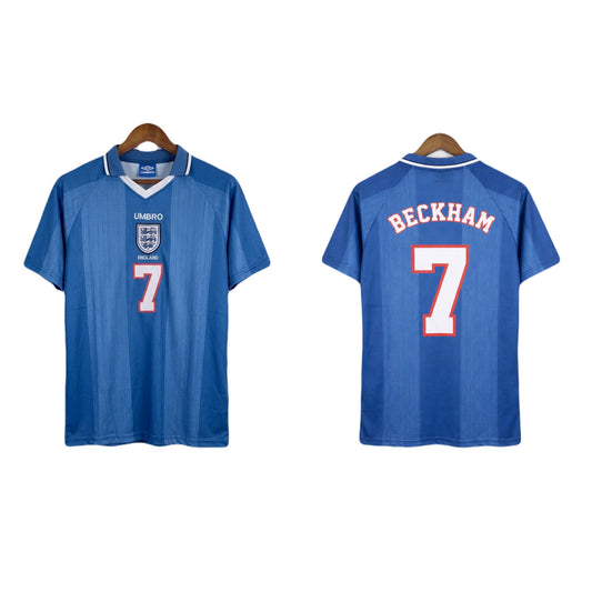 England 1996/97 Away Beckham collar Embroidery jersey- P1554 Ms retro store