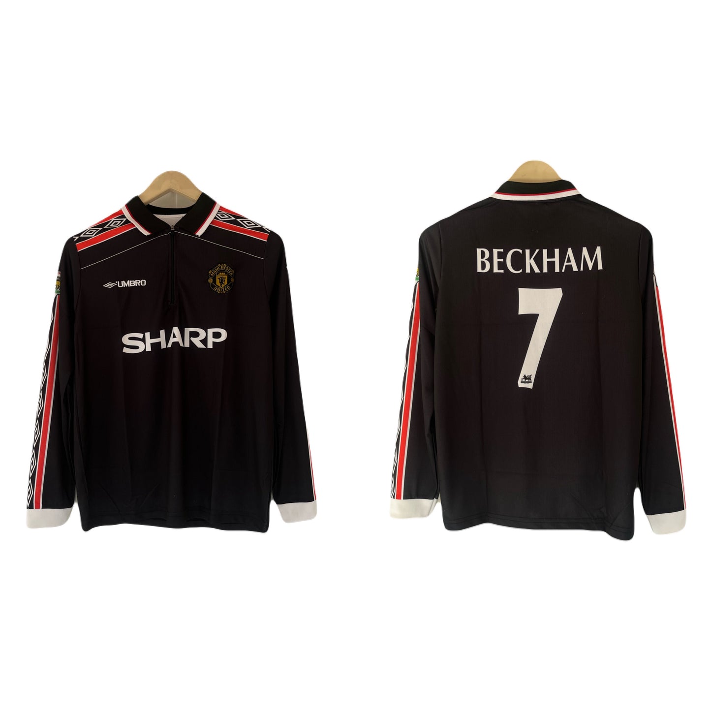 Manchester united 1998 Away Jersey zip type full sleeve embroidery beckham - P1473