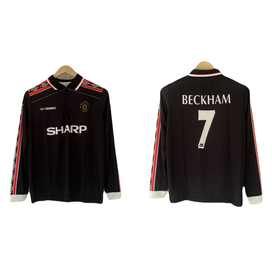 Manchester united 1998 Away Jersey zip type full sleeve embroidery beckham - P1473