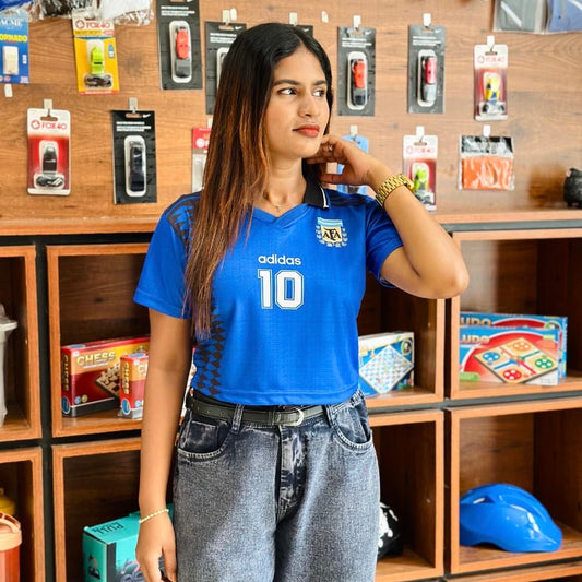 Crop top Collar neck jersey Argentina Maradona  - bmg store