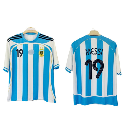 Argentina 2006 home five sleeve jersey messi - P778