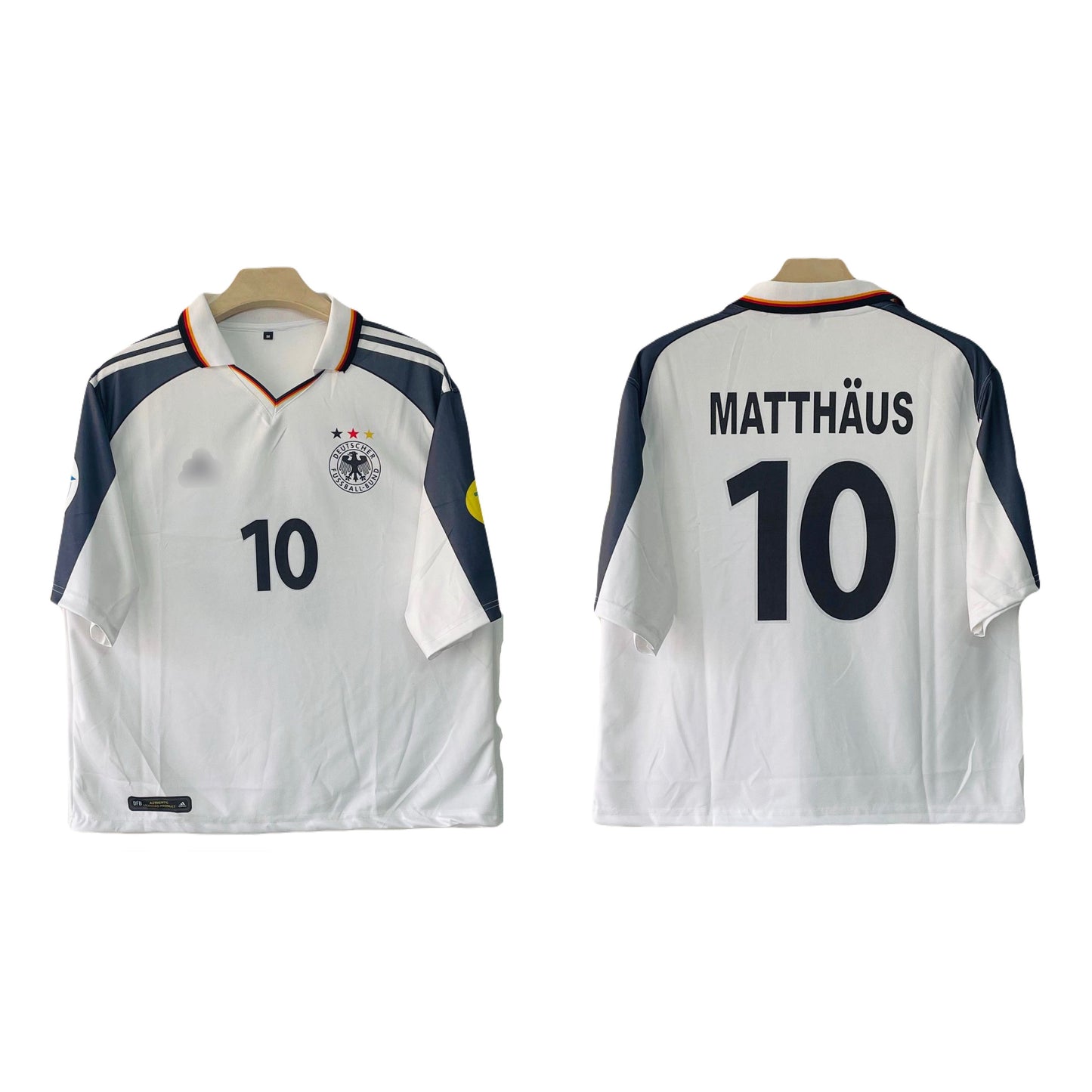 Matthaus Germany 1996 home  Collar Five sleeve Jersey -p1761
