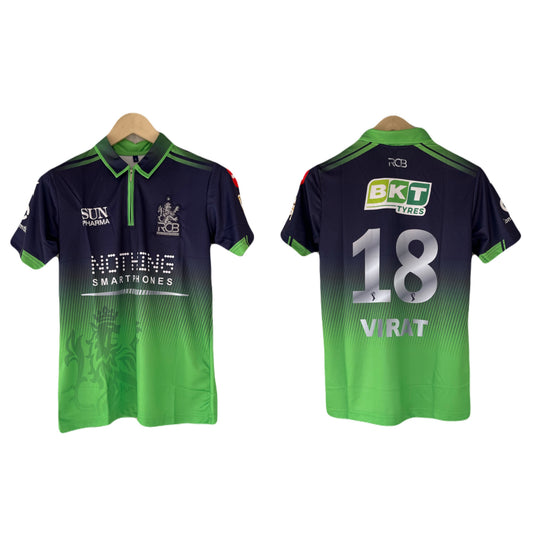 virat kohli 2026 IPL away half sleeve collar zip jersey -