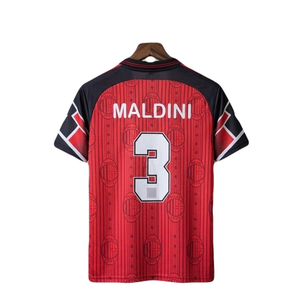 Ac milan Maldini 1997-1998 home Retro kit Half Sleeve Embroidery - P1507