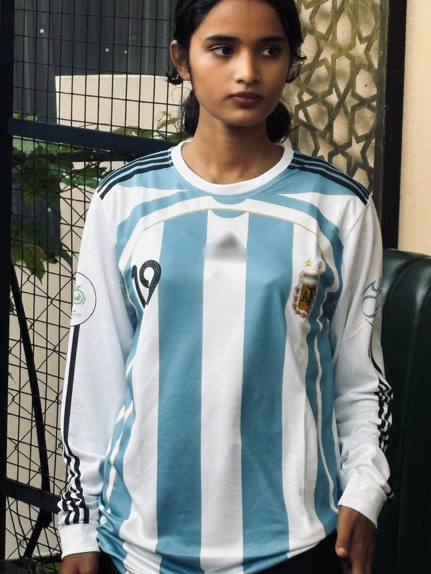 Messi argentina 2006 home jersey full sleeve embroidery - P773 bmg store