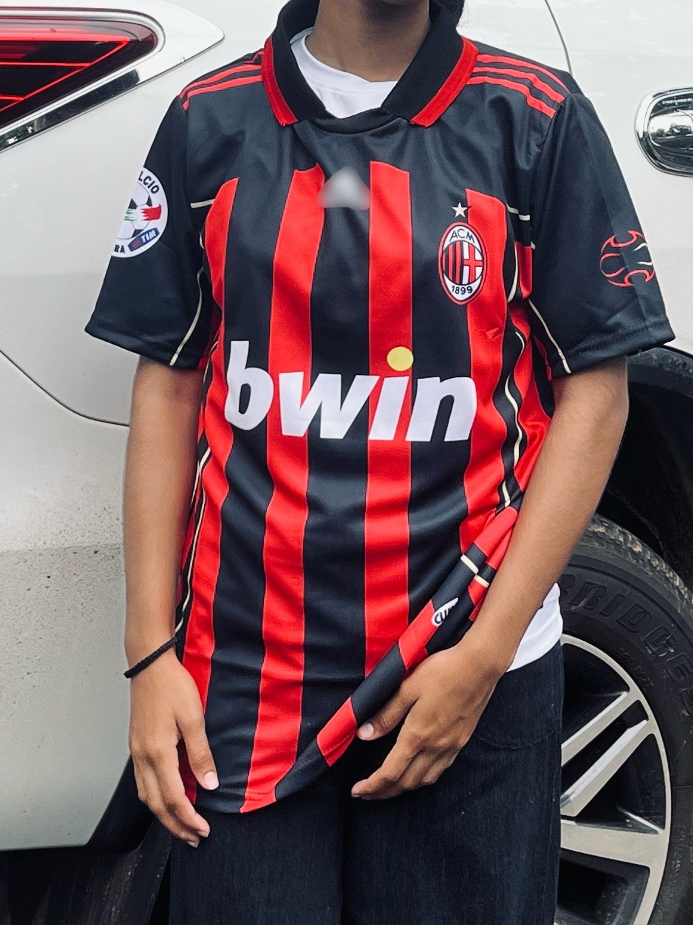 Ac milan 2006/07 home jersey Collar  type Ronaldinho - P667 bmg store