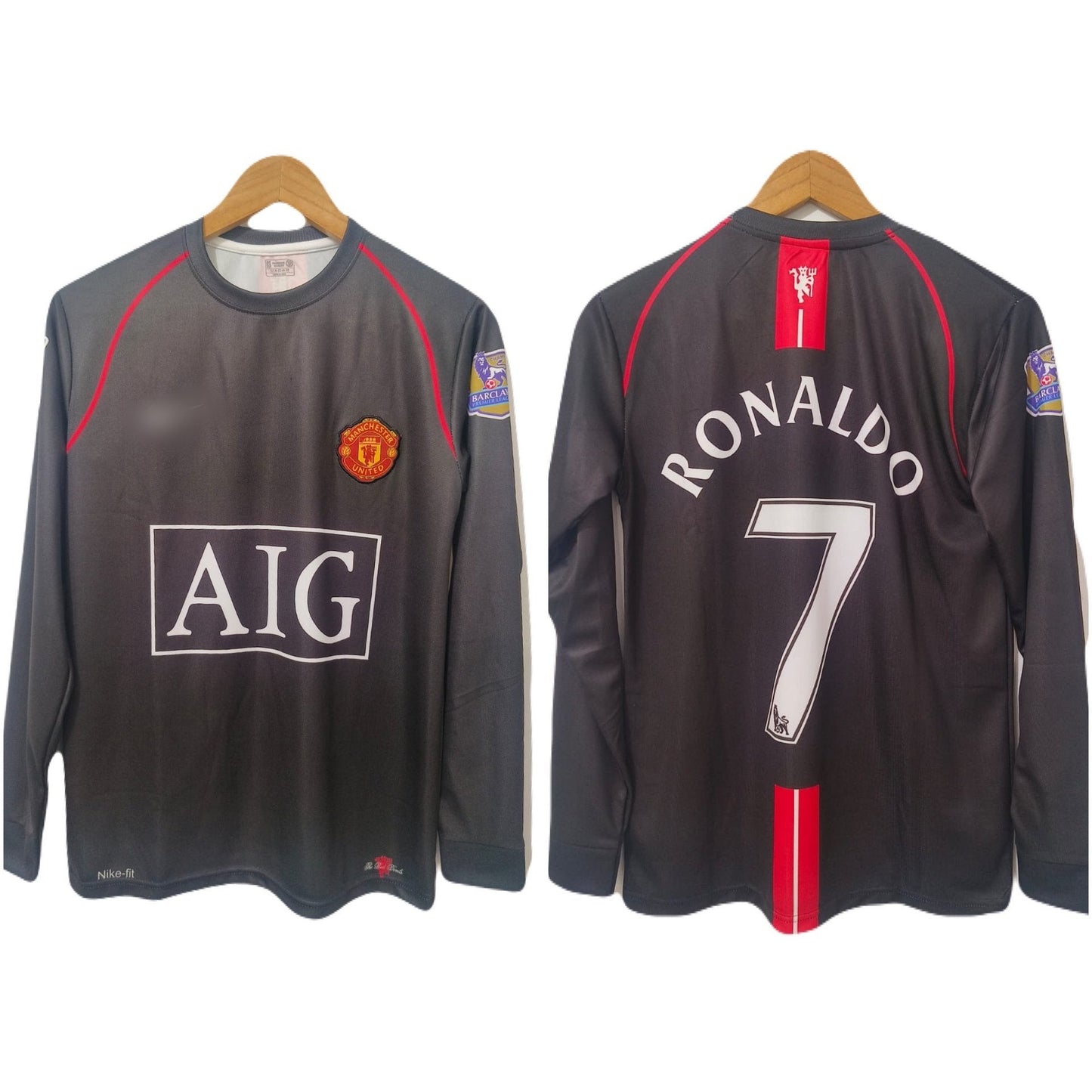 Ronaldo Manchester united 2008 black embroidery full sleeve P134 - bmg store