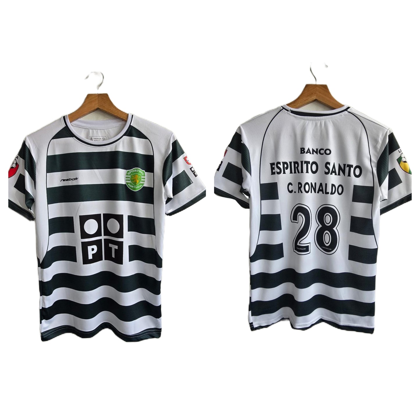 Sporting 2001-03 Home kit Ronaldo Embroidery Half sleeve - P489 - bmg store